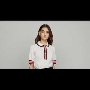 MAJE SHIRT BLOCK-STICH KNIT
